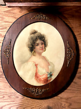 Antique Original GIBSON GIRL Watercolor Patining w Orig Frame Charles D. Gibson picture