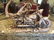 FANTASTIC HARLEY DAVIDSON MOTORCYCLE SKELETON STATUE ONE OF A KIND picture