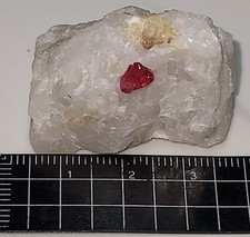Red Pink Spinel Crystals In White Marble Graceful Mineral Display 22 Grams picture