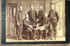 c1880s Rockwood Cabinet Card Photo 6 Men 17 Union Square NYC Antique picture