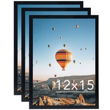 JCJMY 12x15 Black Picture Frame Set of 3, Horizontal and inch, picture