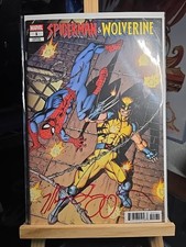 SPIDER-MAN VS WOLVERINE 1 SIGNED MARC GUGGENHEIM COA COVER MARK BAGLEY 2025 . picture