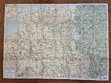 1918 WWI Linen Backed  War Map No.4 France Belgium Geographia London picture