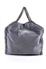 Stella McCartney Womens Leather Chain Link Shoulder Handbag Gray picture