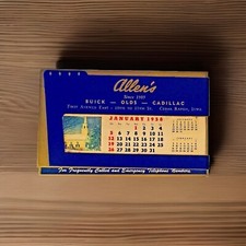 1958 Vintage Allen's Car Advertising Calendar Cedar Rapids Iowa Since 1903 picture