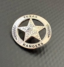Texas Rangers Lapel Pin Star Badge - Collectible Silver-Tone - Authentic picture