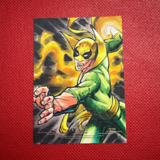 Topps Marvel Iron Fist Sketch Signed Tuomo Mankinen. Top Iron Fist Sketch 1/1 picture
