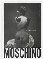 vintage MOSCHINO 1-Page PRINT AD 1990 woman back butt MAN RAY Le Violon d'Ingres picture