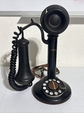 VINTAGE ANTIQUE CANDLESTICK Rotary TELEPHONE Mid Century Restoration Look picture
