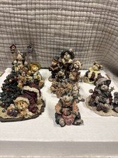 Boyds Bears Purrstone Collection Cat Figurines Lot of 8 Vintage Resin picture
