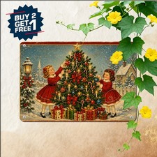 christmas girl logo tree signs retro picture