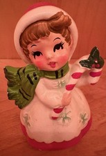Vintage Lefton Christmas Candy Candy Girl Made In Japan 7698 picture