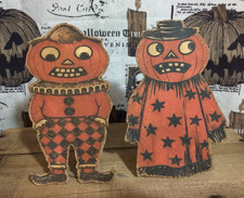 HALLOWEEN JACK BOY & GIRL Chipboard ORNAMENTS Tucks STANDALONE Shelf Sitters picture