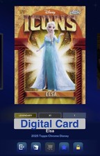 Topps Disney Collect Elsa🌟Legendary Icons 1/1 Chrome DIG1TAL HOLY GRAIL picture