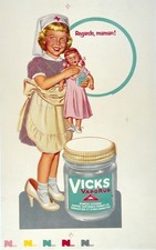 1950s Vicks VapoRub Vintage Advertisement Poster picture