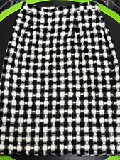 Gorgeous Oscar de la Renta Studio Black/White Check Tweed Pencil Knee Skirt sz6 picture