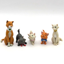 Disney The Aristocats Vintage Mini Figure Set of 5 Tomy Choco Party Used 2004 picture
