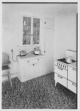 West Larchmont NY 1900s Kitchen Interior Stove Sink Cabinet Residence picture