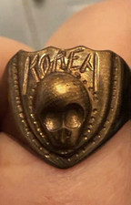 Vintage 1950s Korean War KOREA Skull Souvenir Ring Brass Size 10 Military picture