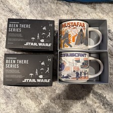 Starbucks Star Wars Been There Mustafar Coruscant 2023 14oz Coffee Mug Set of 2 picture