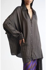 Dries Van Noten Casia Stripe Oversize Cupro Cocoon Shirt FW25 picture