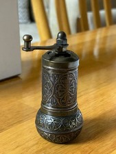 Vintage Metal Hand Crank Grinder Turkish Arabic Style Spice Mill Antique Gift picture
