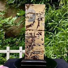 17.72LB Natural Chinese Dendritic Limestone Picture Stone Guohua column picture