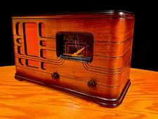 Old Wood Vintage Antique Restored Art Deco Radio W/New Bluetooth SPK picture
