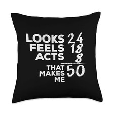 Funny 50th Birthday 50 Years Old Mom Dad Gift Throw Pillow picture