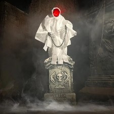 Haunted Hill Farm 4.3 ft Animated Spectre on Tombstone Halloween Animatronic picture