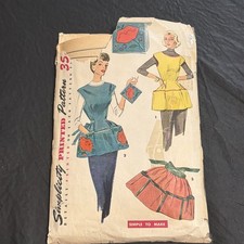VTG Simplicity 4492 Pattern Miss Sz                   Cobbler 1/2 Apron Cut picture