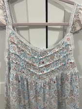 NWT Morris & Co. Wilhelmina Floral Lace Trim Ruffle Hem Chemise Nightdress S picture