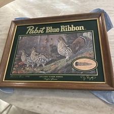 Vintage 1996 Upland Game Birds RUFFLED GROUSE Pabst Blue Ribbon Framed Print  picture