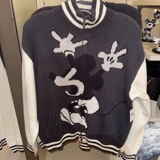 2026 Disney Parks Mickey Mouse Sound Cartoon Zip Up Knit Jacket Adult Sizes NWT picture