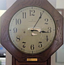 Vintage Hamilton Headmaster Regulator Style Solid Oak Case Runs Great picture