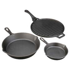 4-Piece Cast Iron Skillet Set with Handles and Griddle, 6