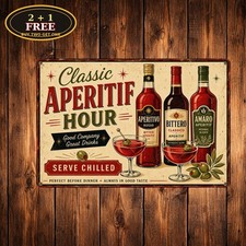 Campari Cocktail Alcohol Beverage Italian Aperitif Pub Bar Metal Tin Sign Plaque picture