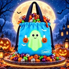 Lowe’s Rewards Trick or Treat Tote Bag Limited Edition Glow In The Dark picture