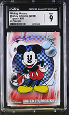 Topps 2026 Disney Chrome Mickey Mouse #50 X-Fractor CGC 9 picture
