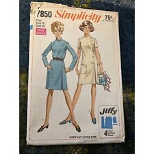 Vintage Simplicity Sewing Pattern #7850 Size 14 Misses Jiffy Wrap Dress UC & FF picture