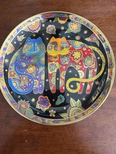 Laurel Burch Franklin Mint Flowering Feline Collectible Plate From 1994 picture