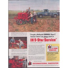 1951 International Harvester Farmall Super C Tractor IH 5-Star Service Print Ad picture