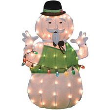 32 IN LED 2D SAM SNOWMAN HOLIDAY YARD ART DÉCOR RUDOLPH THE RED-NOSED REINDEER picture