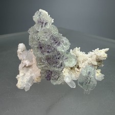 Fine Fluorite Crystals on Quartz: Shangbao Mine, Hengyang, Hunan, China picture