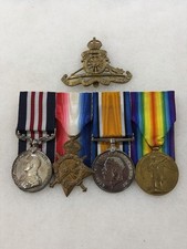 WWI WW1 British Great Britain Military 1914-1915 Star War Victory Medal Group picture