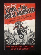 Zane Grey's King Of The Royal Mounted Original Pressbook- 1970s reprint- serial picture