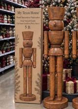 My Texas House 5ft Wood Decorative Nutcracker in Dark Natural Finish picture