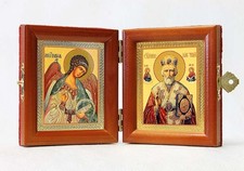 Orthodox Folding Dyptich Icon 3.15x3.55in/6.3x3.55in 