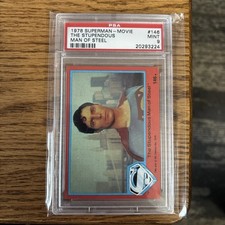 1978 TOPPS SUPERMAN THE MOVIE PSA MINT 9 THE STUPENDOUS MAN OF STEEL #146 picture