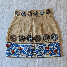 Dolce & Gabbana SS14 Runway Skirt Greek Coin Medallion Floral Italy Size 38 picture
